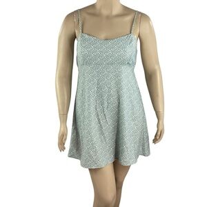 Altar’d State XL Light Blue Floral Smocked Back Cutout Mini Dress